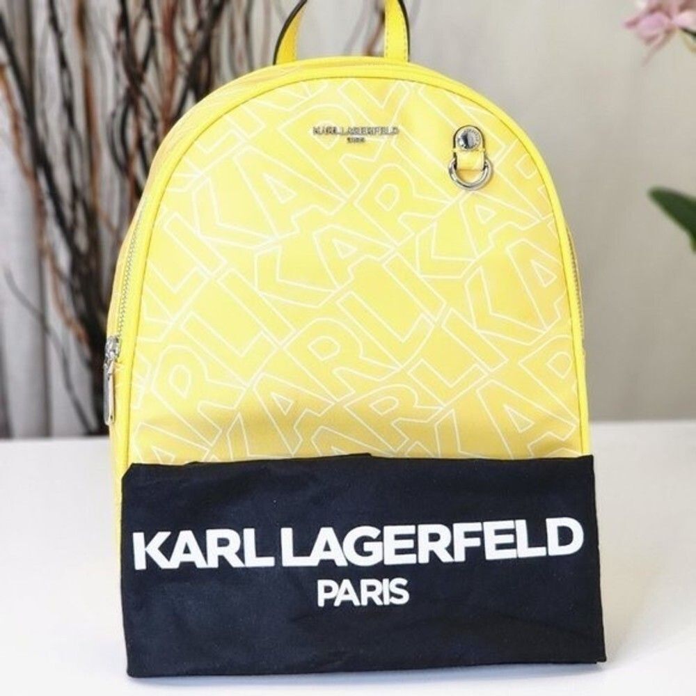 NEW! Karl Lagerfeld Paris Adele Yellow Backpack / Hand Bag